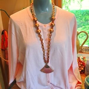 Lanyard in Vintage gold tones. 33" with 2.5" drop for mirror/fan.